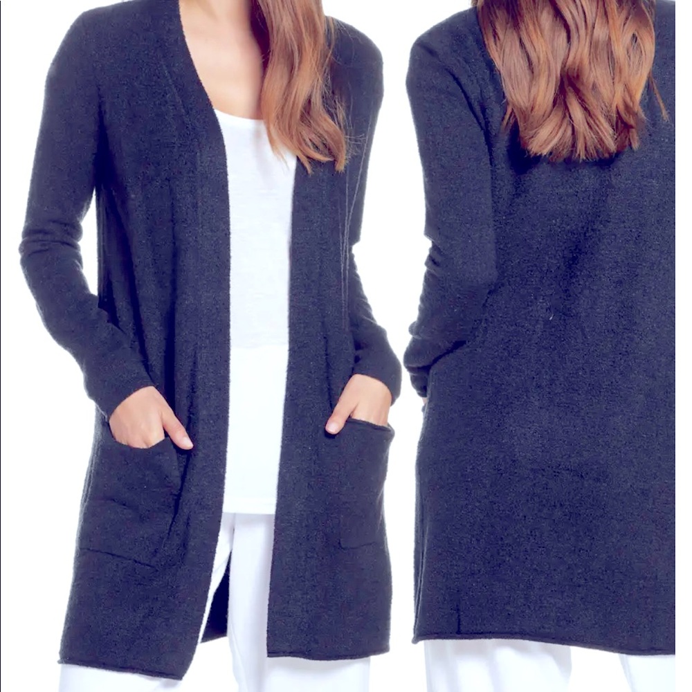BAREFOOT DREAMS CozyChic Lite Long Cardigan, black size small